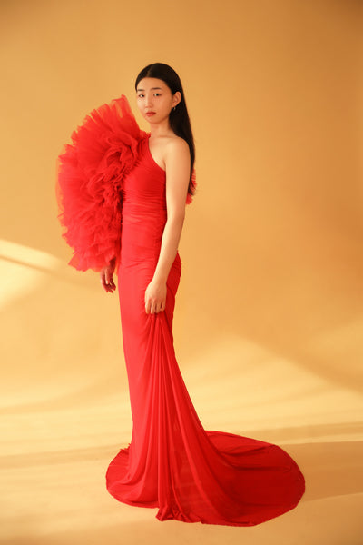 m*k様 theredthread V tulle dress long Tulle long dress – victorvonschwarz