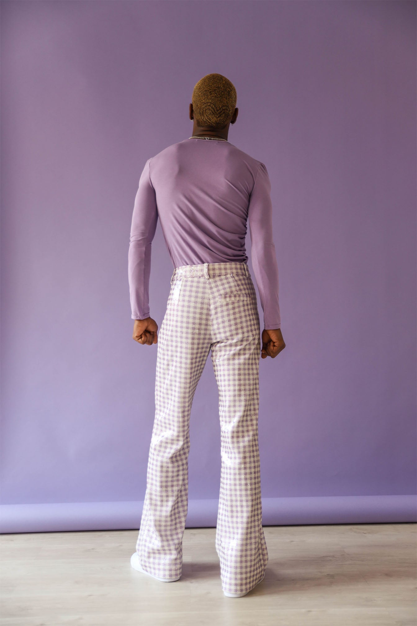 Draped long sleeve top