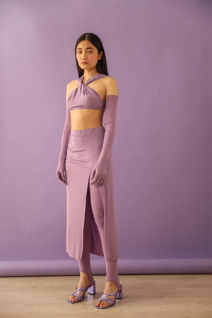 draped knitted crop top
