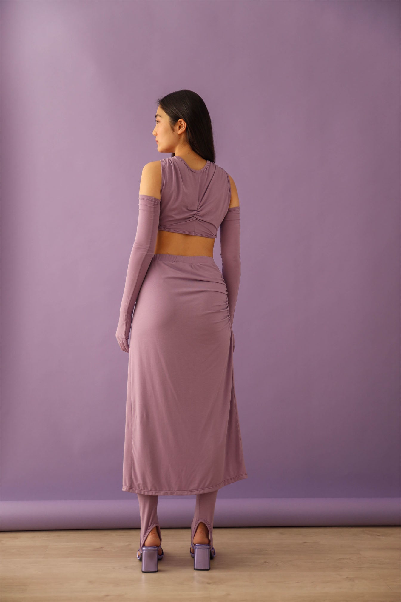 draped knitted crop top