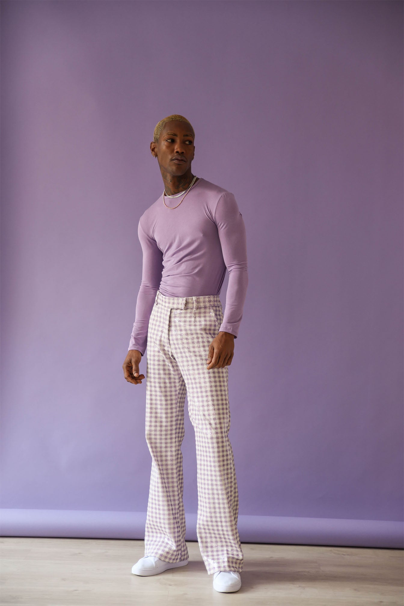 Draped long sleeve top