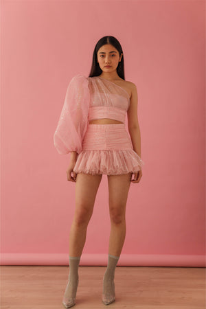 Asymmetrical tulle set