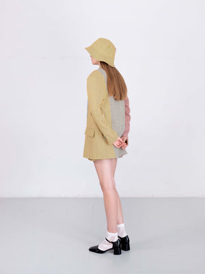 Pink and yellow bucket hat